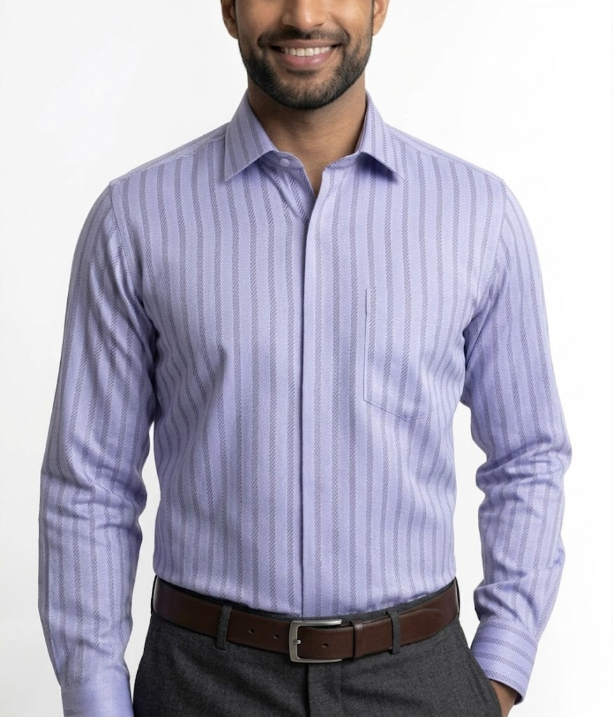 Manhattan Fabriano MF1239 - Purple Stripes Shirt - Image 2